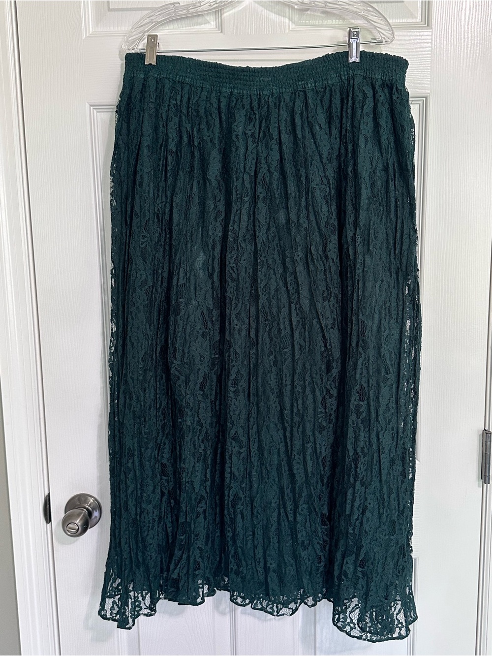 Liz Claiborne Dark Green Lace Maxi Skirt